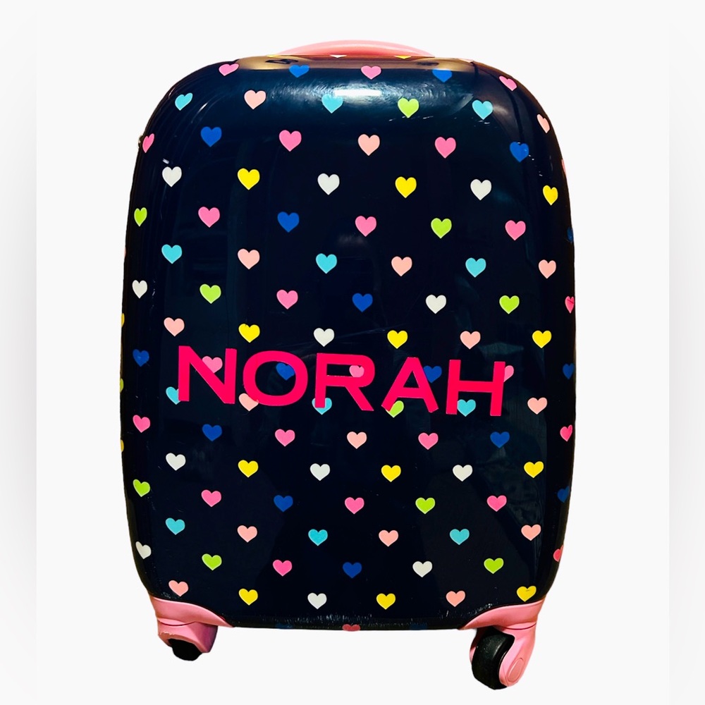 Pottery Barn kids personalized Mackenzie Navy Spinner Luggage, size S